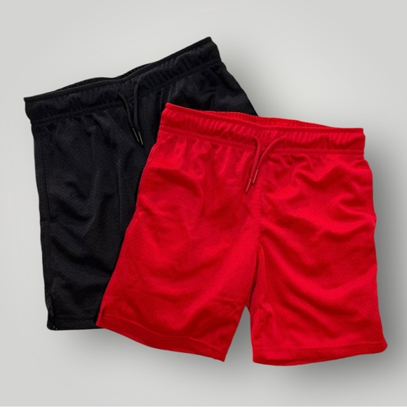 Lot/2 Athletic Works Shorts Black/Red - Picture 3 of 9